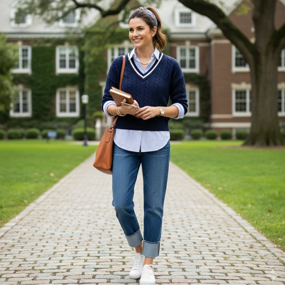 Chico'sDark Blue Relaxed Fit Cropped slimming Jeans Straight Legs Embroidered 10